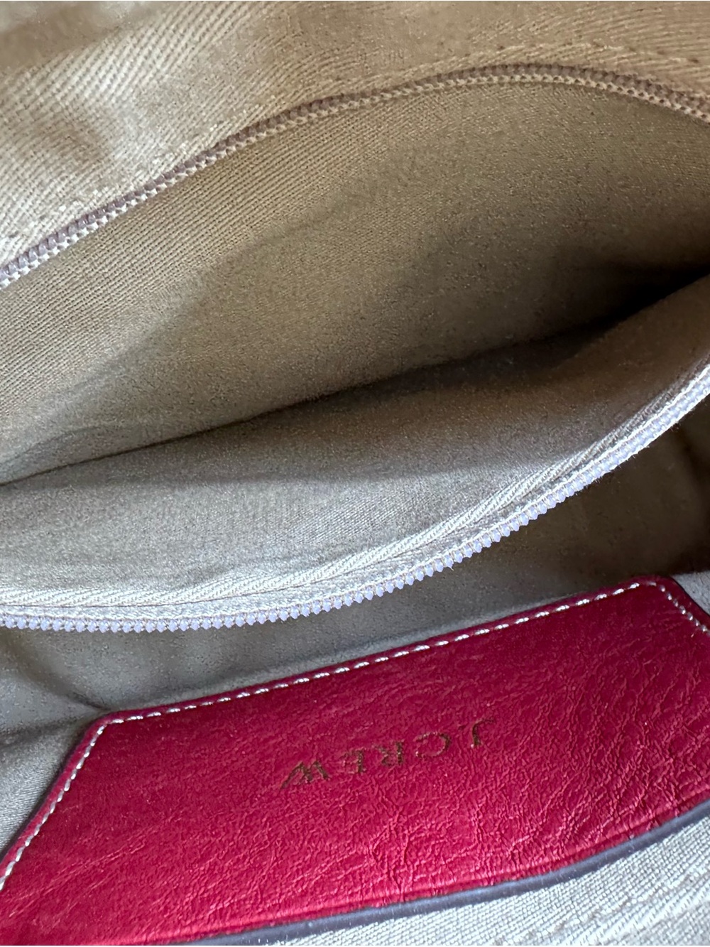 J.Crew Red leather crossbody with red and navy strap - Picture 8 of 12